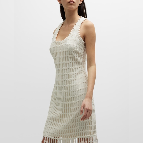 6. NWT JONATHAN SIMKHAI JANETTE COTTON MESH MIDI DRESS - Picture 7 of 12